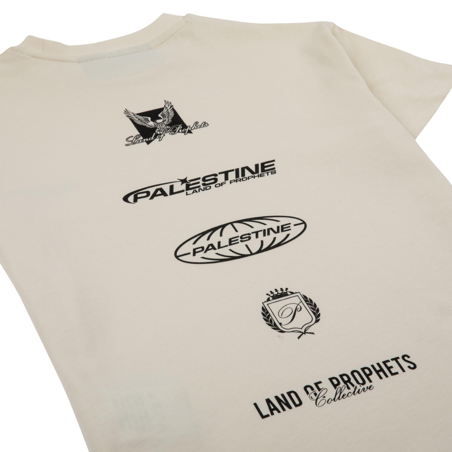 KIDS MULTI LOGO T-SHIRT - CREAM