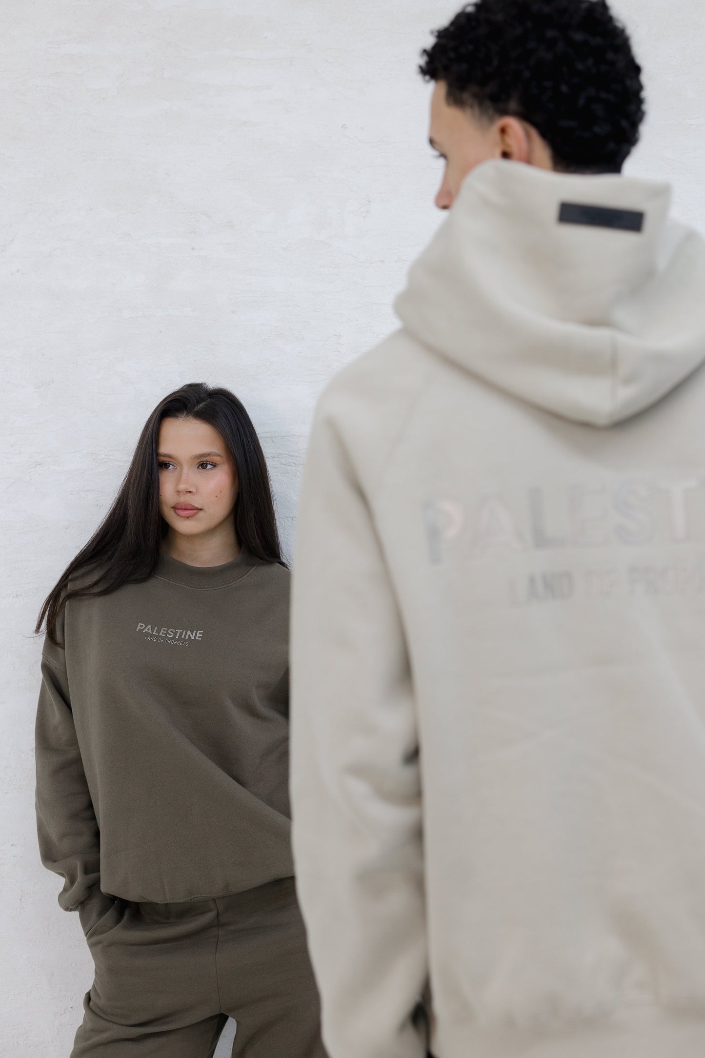 LAND OF PROPHETS SWEATSHIRT METALLIC LOGO - BROWN