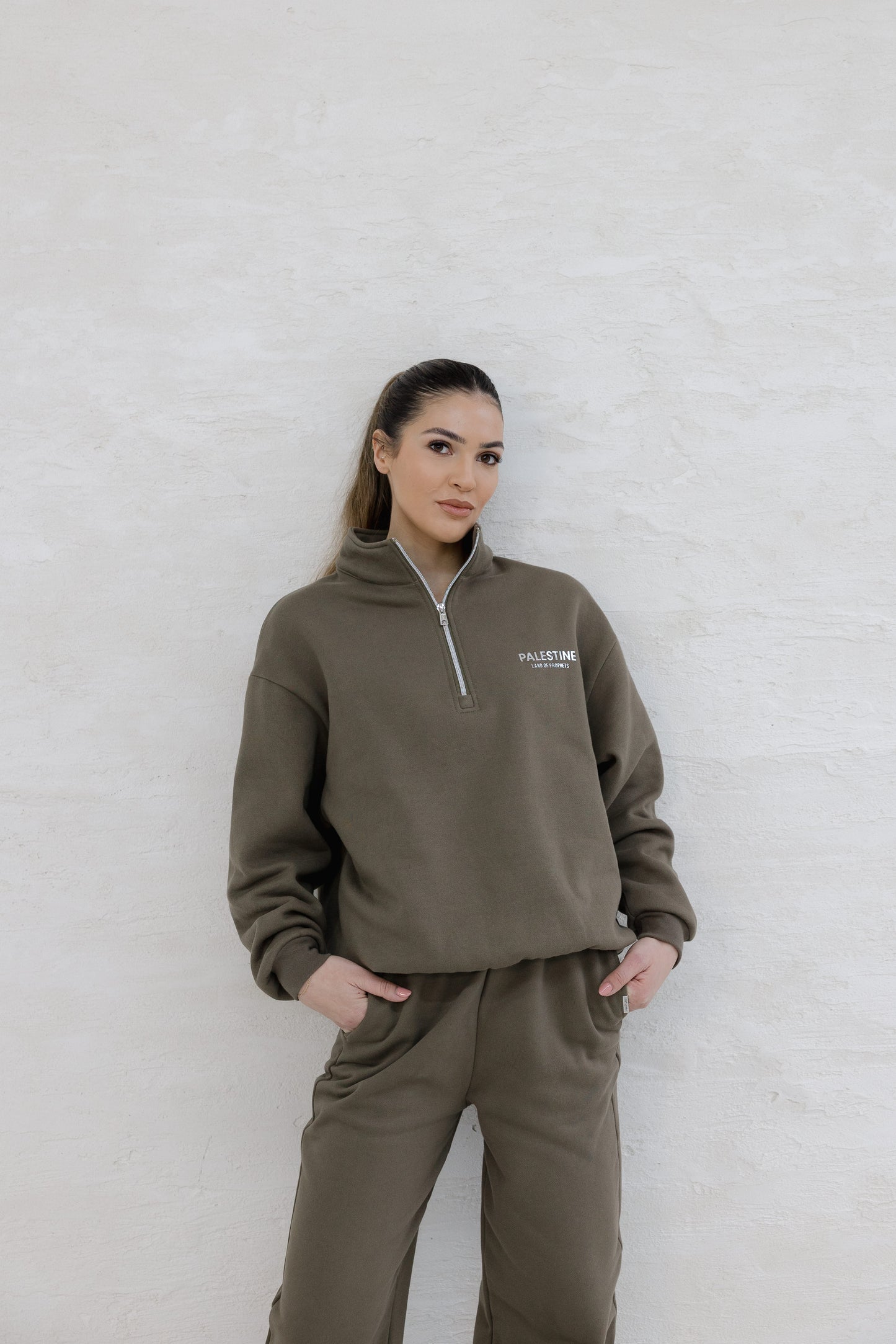 LAND OF PROPHET HALF ZIP - BROWN