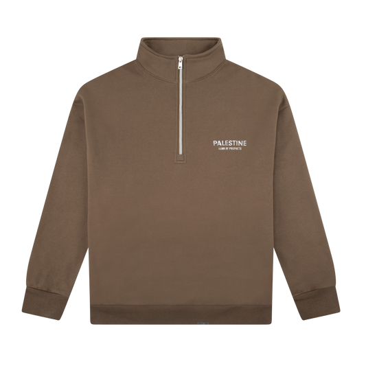 LAND OF PROPHET HALF ZIP - BROWN