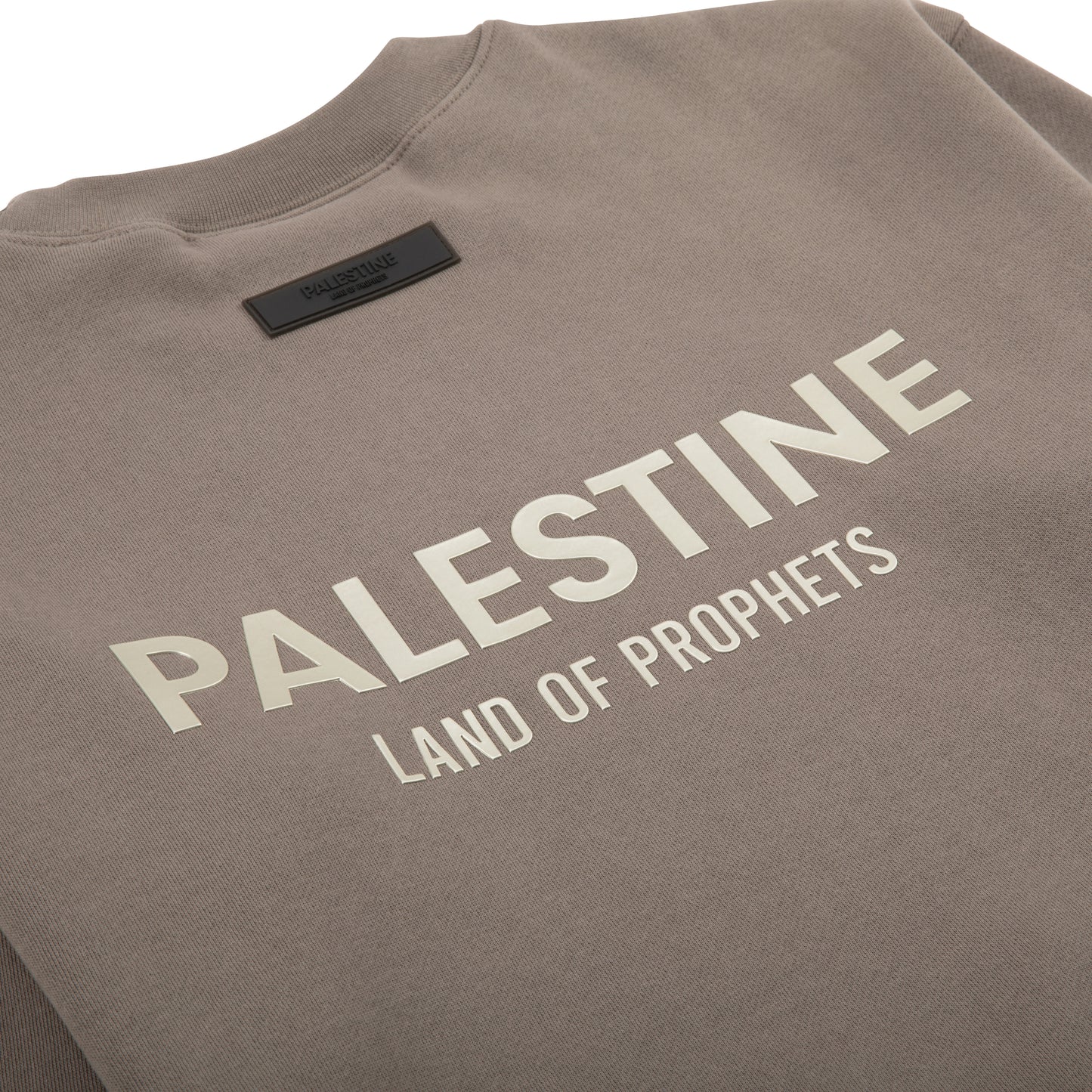 KIDS PALESTINE LAND OF PROPHETS METALLIC SWEATSHIRT AND JOGGER SET - Char coal