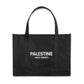 Large Palestine Land of Prophets Black Cotton Canvas Bag