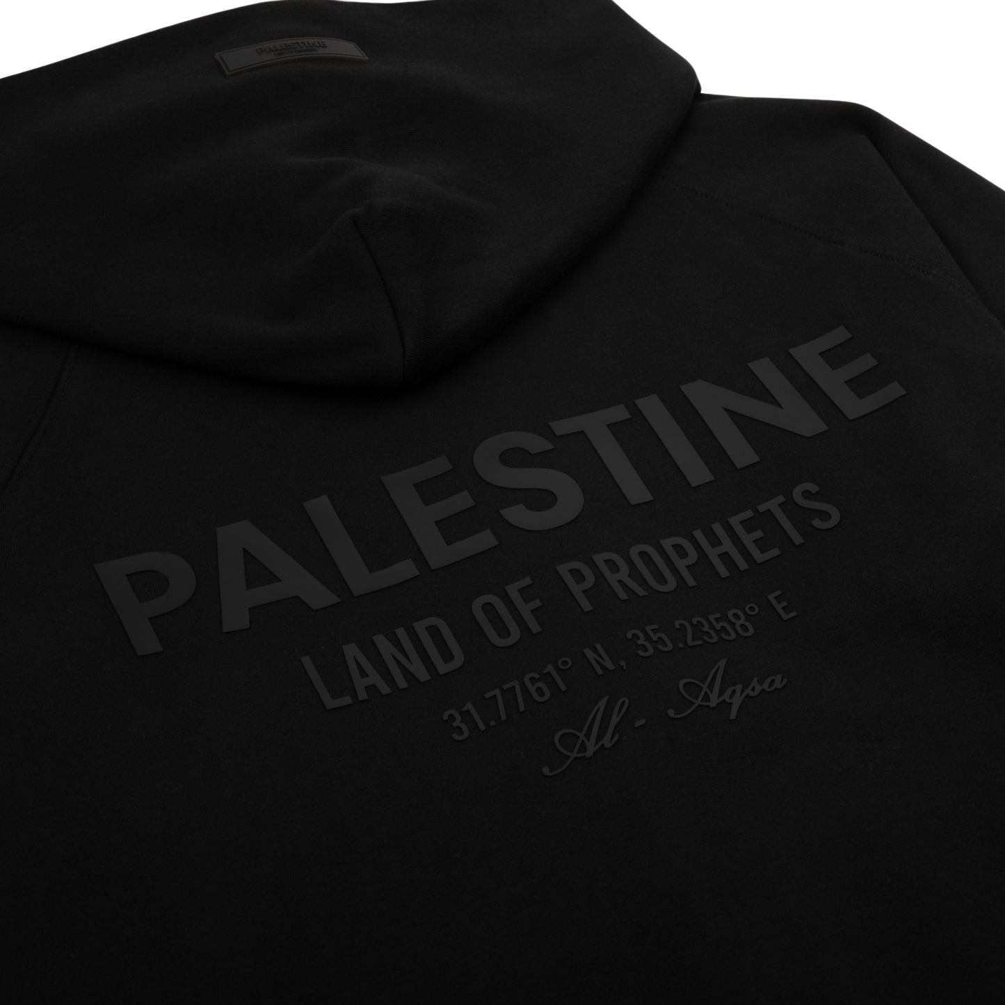 LAND OF PROPHETS ZIP-UP HOODIE - BLACK (black print)