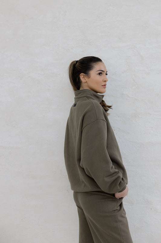 LAND OF PROPHET HALF ZIP - BROWN