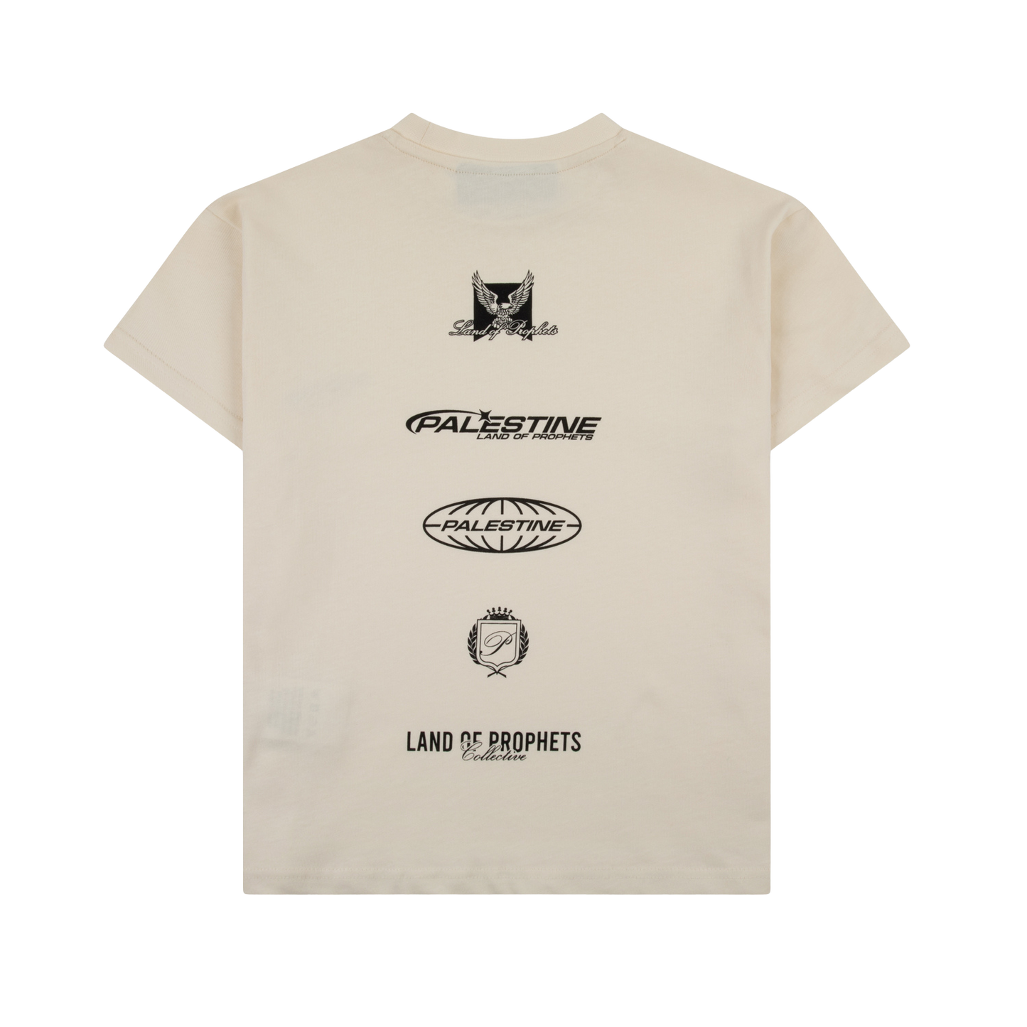 KIDS MULTI LOGO T-SHIRT - CREAM