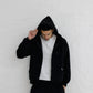 LAND OF PROPHETS ZIP-UP HOODIE - BLACK (off white print)