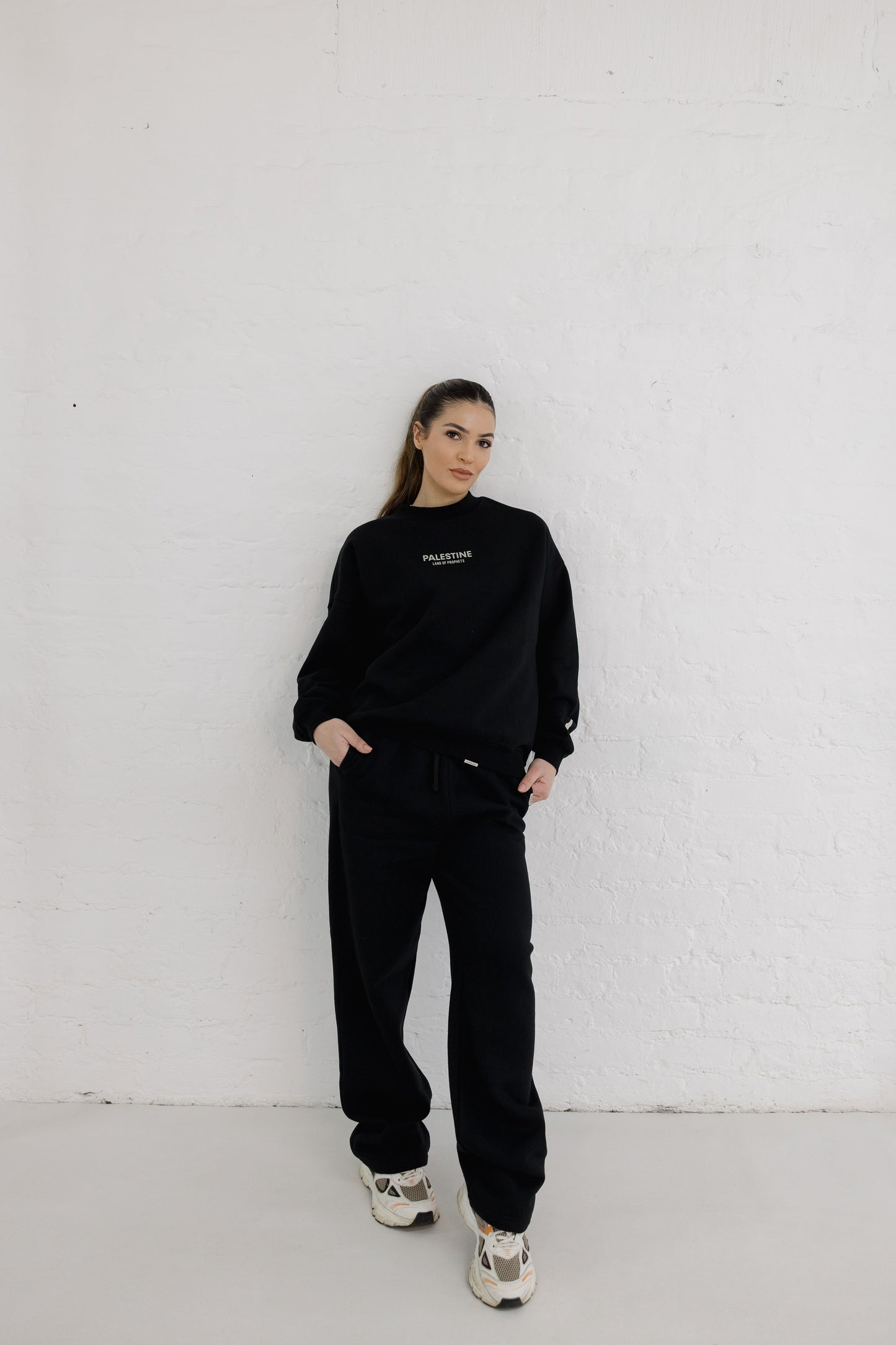 Unisex Wide Leg Joggers - black