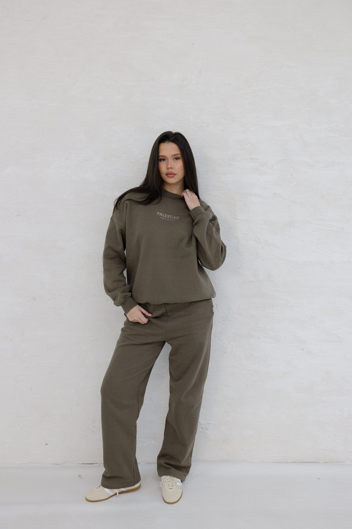 LAND OF PROPHETS SWEATSHIRT METALLIC LOGO - BROWN