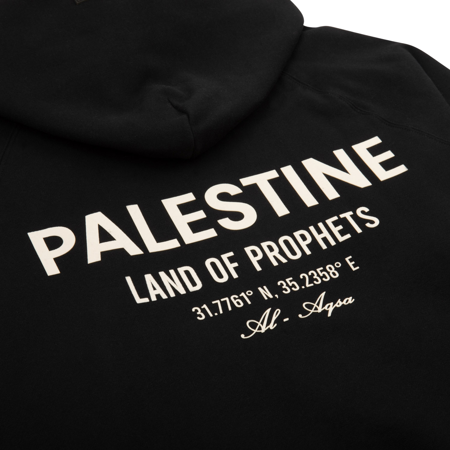 LAND OF PROPHETS ZIP-UP HOODIE - BLACK (off white print)