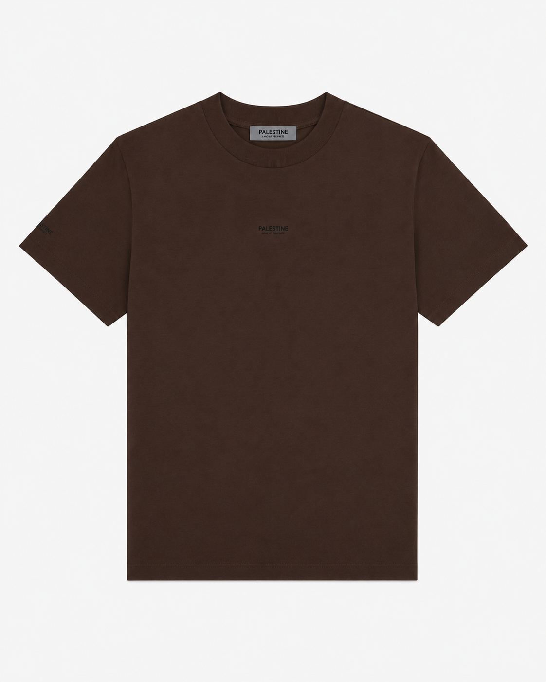 Mini-malist Palestine Land of Prophets Adult Tshirt  - Brown