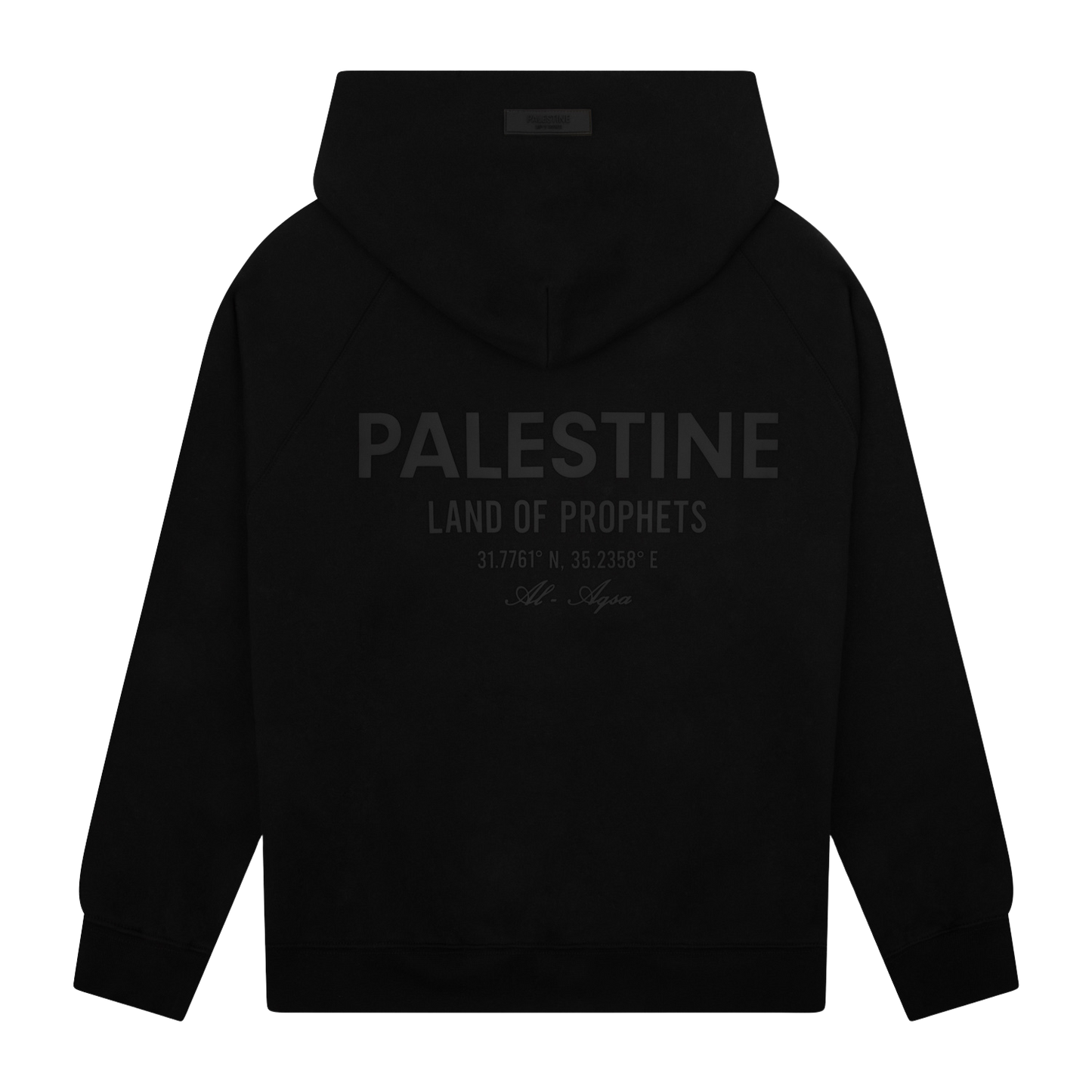 LAND OF PROPHETS ZIP-UP HOODIE - BLACK (black print)