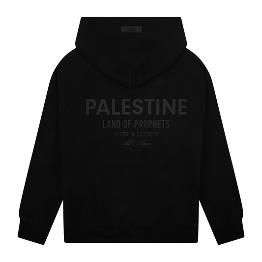 LAND OF PROPHETS ZIP-UP HOODIE - BLACK (black print)