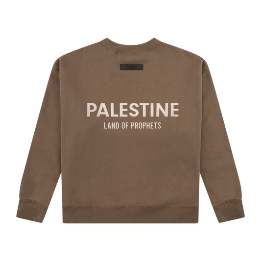 LAND OF PROPHETS SWEATSHIRT METALLIC LOGO - BROWN