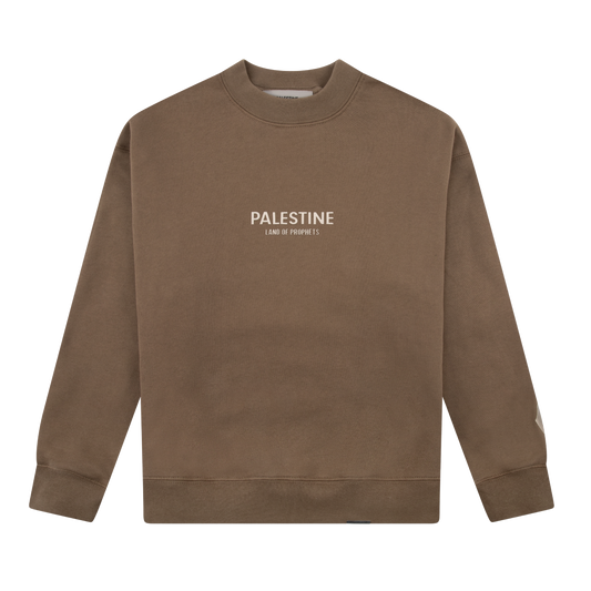 LAND OF PROPHETS SWEATSHIRT METALLIC LOGO - BROWN